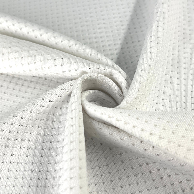 White Athletic Mesh Knit Fabric – 1/4" Hole Football Mesh Style | SKU 4426