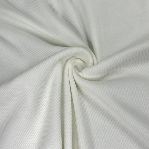 White Cotton Rib Knit - 2x2, 20" Tubular, 100% Cotton - 72" Remnants