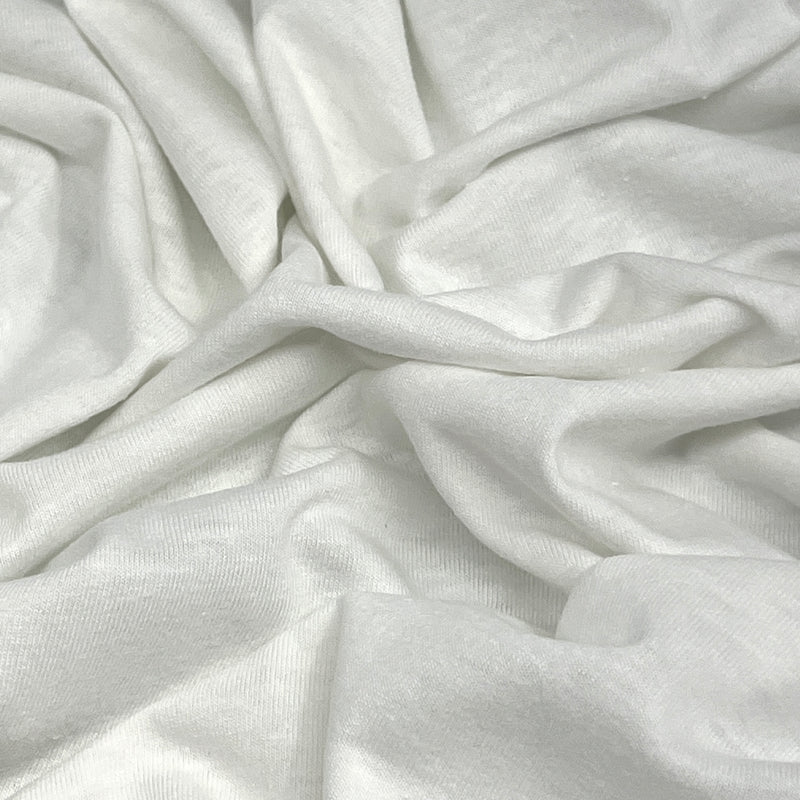 White Cotton Slubbed Jersey - 72" Remnants