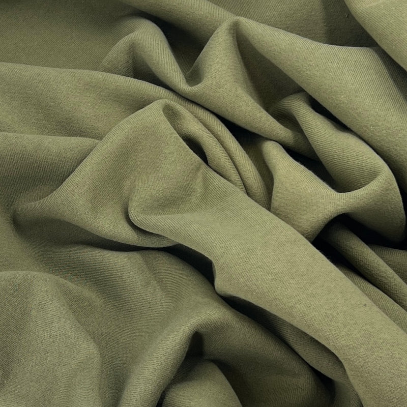 Sweatshirt Fleece from American Giant Apparel in olive green color bunched 