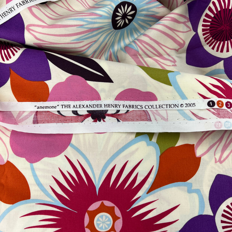 "anemone" from The Alexander Henry Fabrics Collection - Cotton Print - 72" Remnant