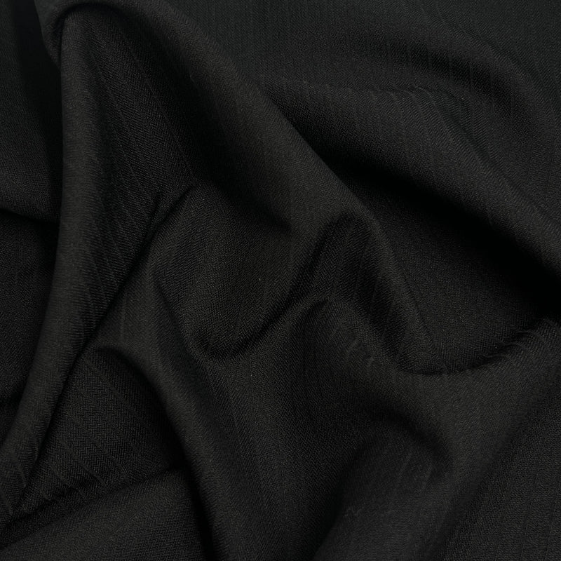 Black Pin Cord Suiting - 100% Polyester, 60" Wide - SKU 8156 #S190