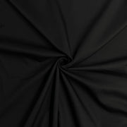 Black polyester and cotton based twill fabric with a 2x1 weave, crisp texture and versatile application