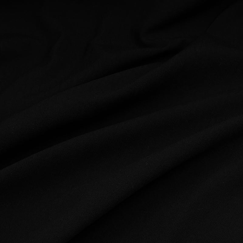 Closeup of black trigger poplin fabric by Galey & Lord 