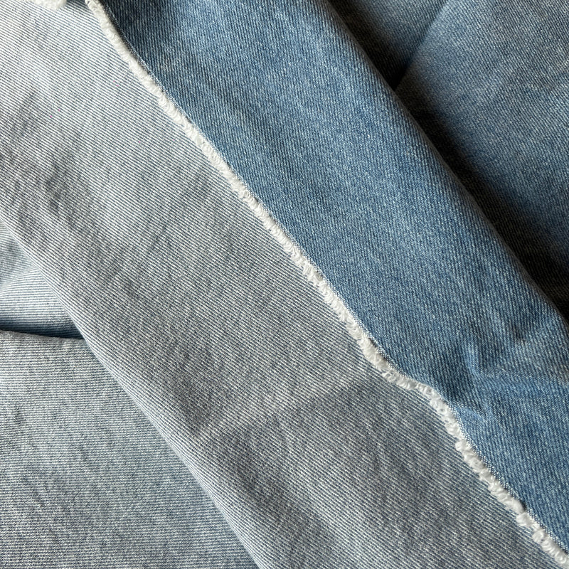 Blue Airwash Denim - 12oz, 100% Cotton, 64" Wide - Experimental Waterless Washed Denim