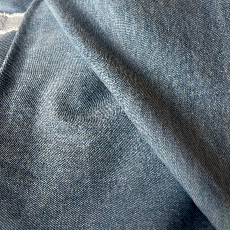 Blue Airwash Denim - 12oz, 100% Cotton, 64" Wide - Experimental Waterless Washed Denim
