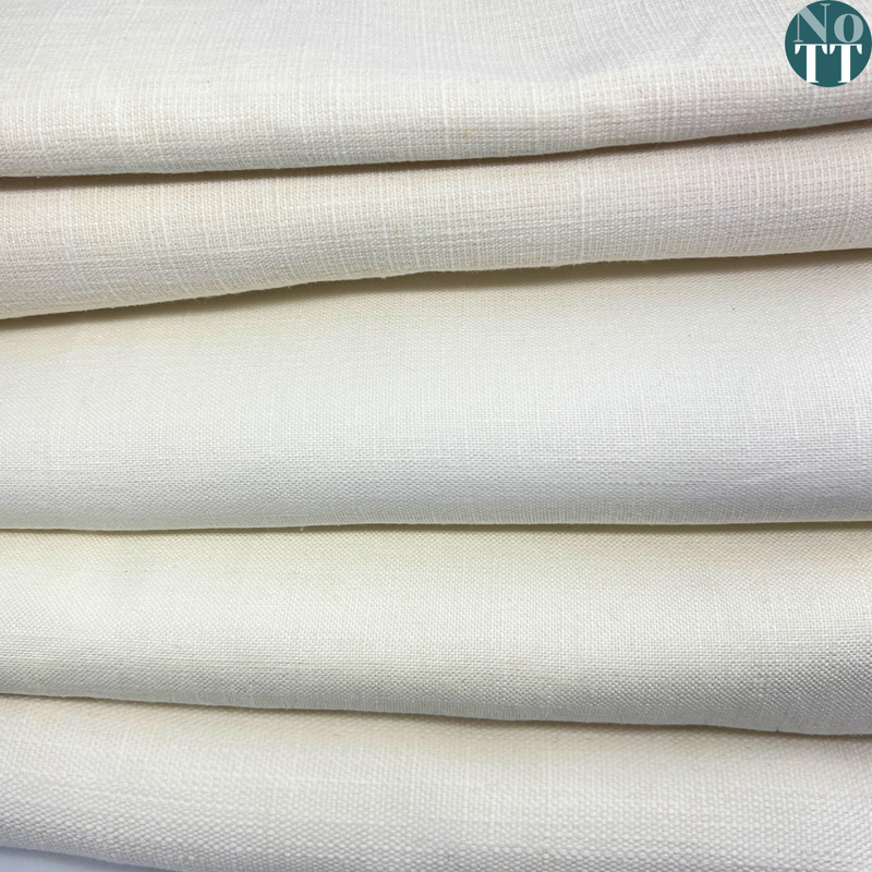2-Yards Upholstery Weight Linen Slub Weaves - White & Natural