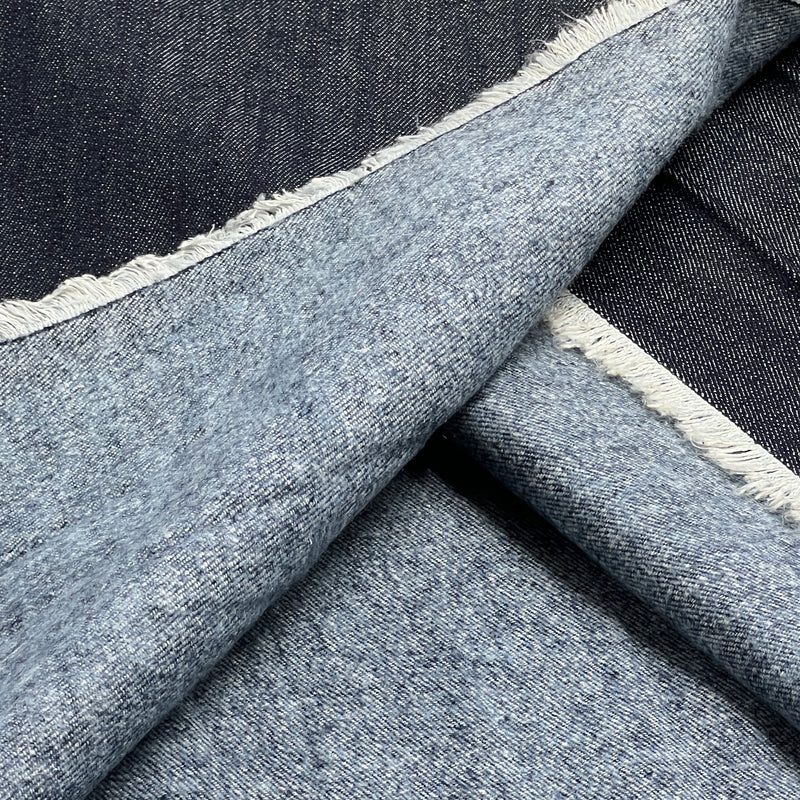 Dark Indigo Brushed-Back Denim - 10oz, Cotton/Polyester, 63" Wide - 8179 #U145