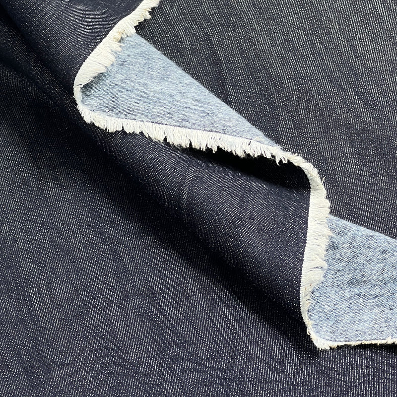 Dark Indigo Brushed-Back Denim - 10oz, Cotton/Polyester, 63" Wide - 8179 #U145