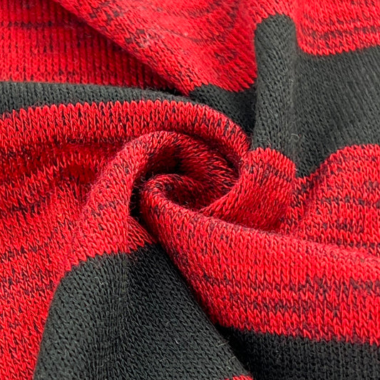 Red Heather Stripe | Sweater Knit - SKU 7505B #S125