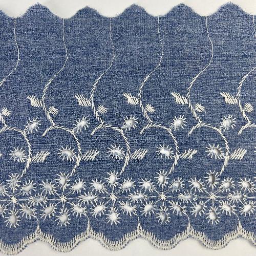 Chambray Vintage Eyelet Trim | 10 Yard Lot Flat