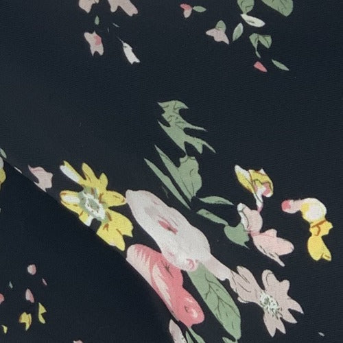 Midnight Bouquet Flower Print Koshibo Woven Fabric - SKU 3277