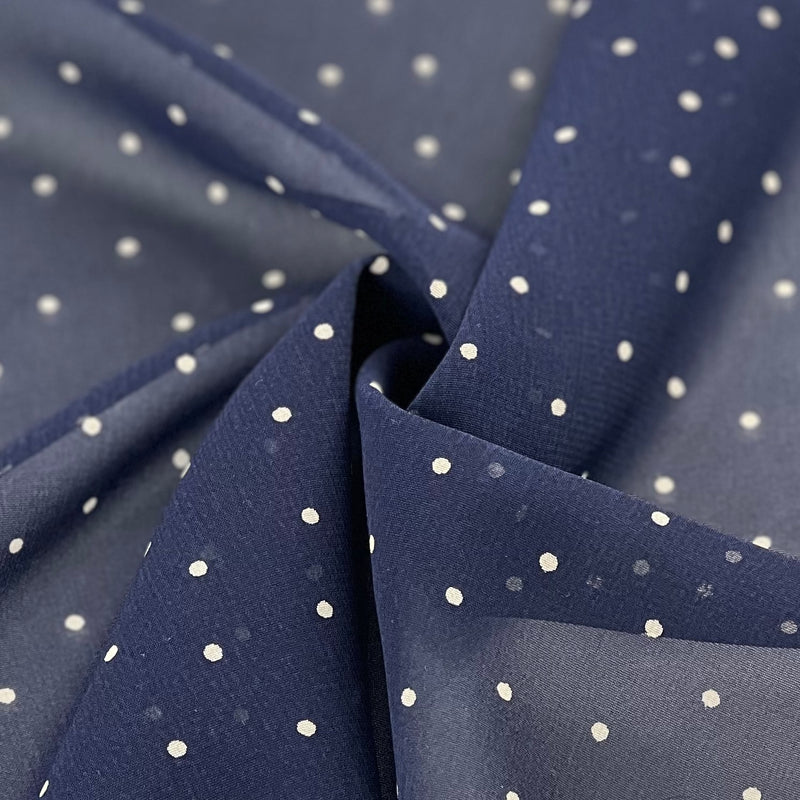 Navy/White | Asprin Dot Georgette Print - SKU 7458 #S131
