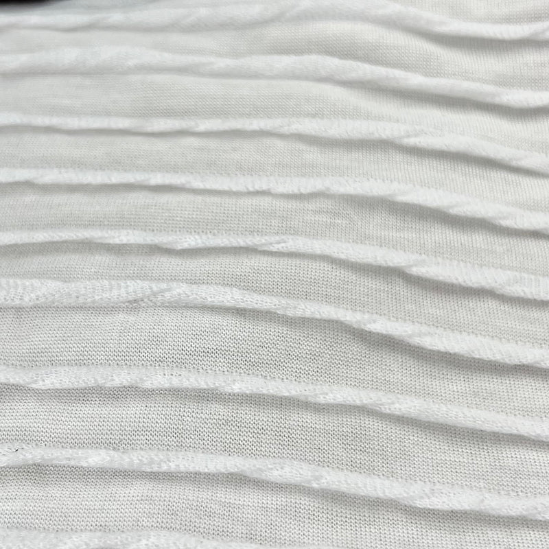 White | Textured Ruffle Jersey - SKU 7650 #S76