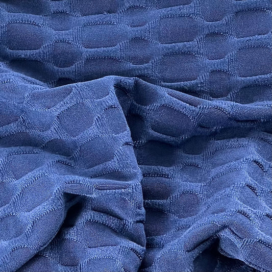 Teal Honeycomb #U5 220 Gram 4-Way Stretch Knit Fabric #7013A