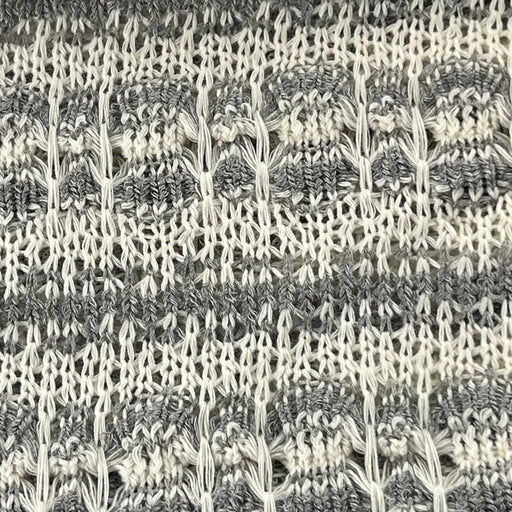 Grey Heather | Eyelet Stripe Sweater Knit - 7505D #S125