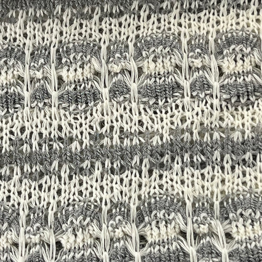 Grey Heather | Eyelet Stripe Sweater Knit - 7505D #S125