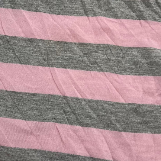 Pink & Heather Grey | Stripe Jersey R|S - SKU 7501E #S/FF-2