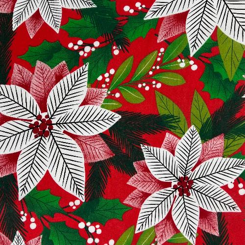 Season's Greetings - Red | Print Poly/Cotton Shirting - SKU 7634 #U17 flat