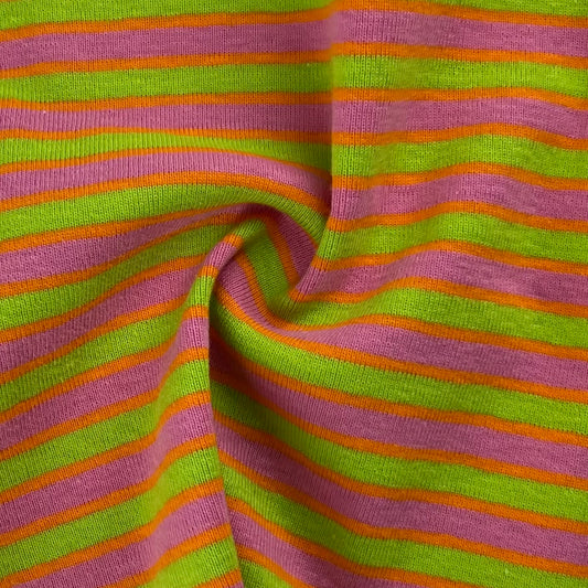 Lime/Pink | Rib Stripe By Leslie - SKU 6973B #S102