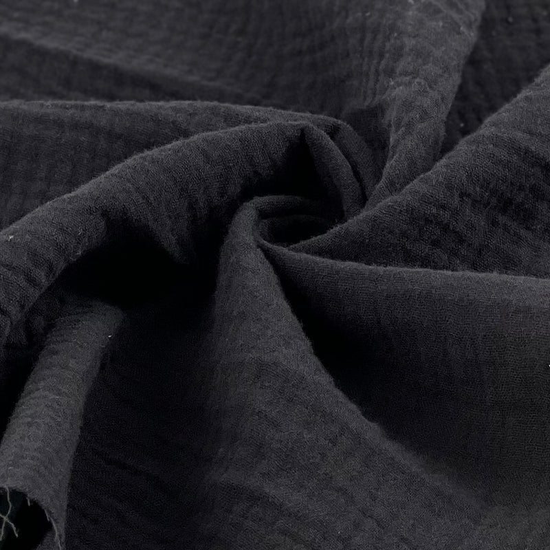 Double Face 100% Cotton Gauze - Black | 5924B #S96