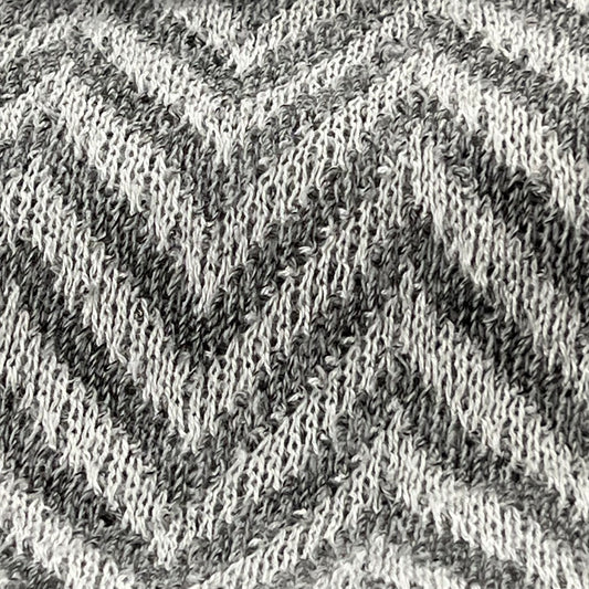 Grey Heather | Chevron Stripe Sweater Knit - 7505D #S125