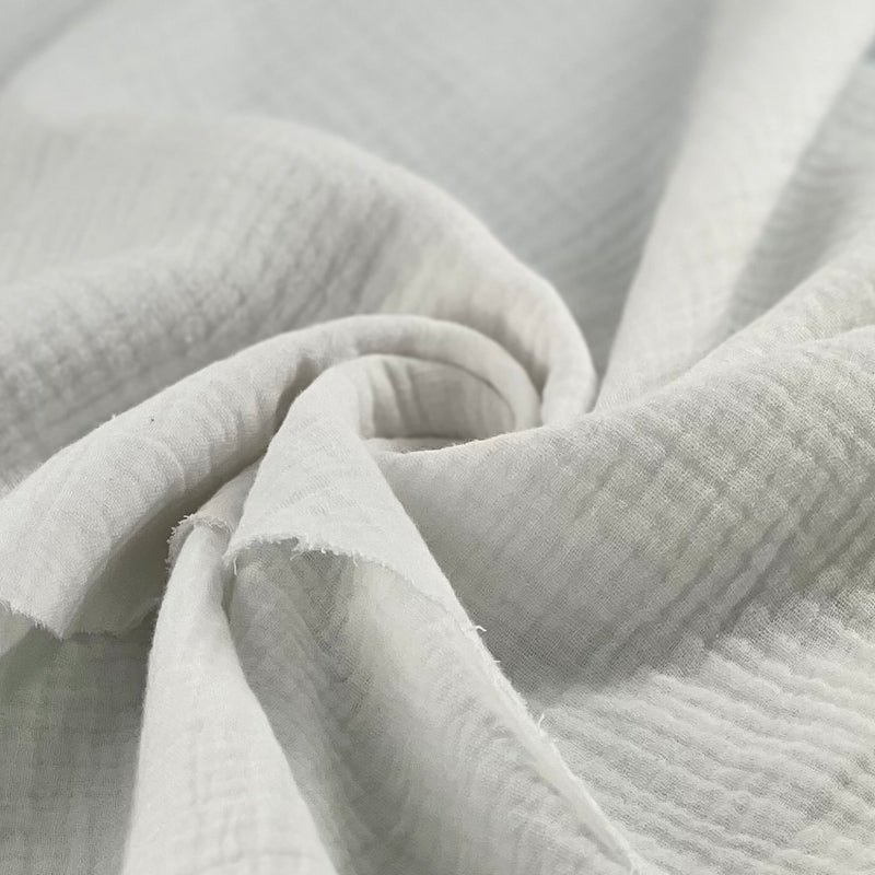 Double Face 100% Cotton Gauze - White | 5924A #S96