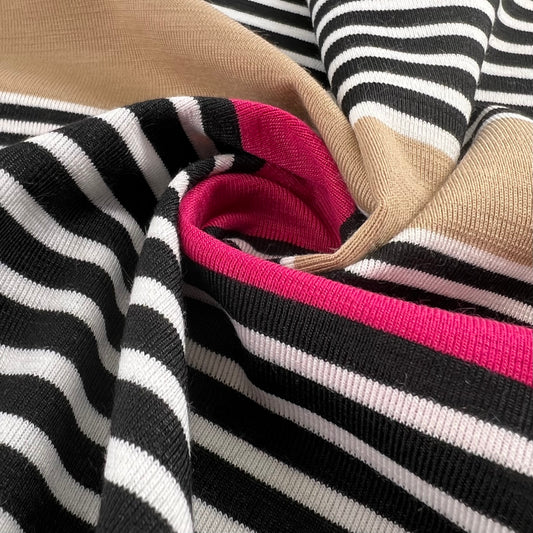 Stripes Knitting Cotton Fabric, Soft Cotton Knit Stretch Fabric Stripes  Jersey Fabric 1/2 Yard -  Canada