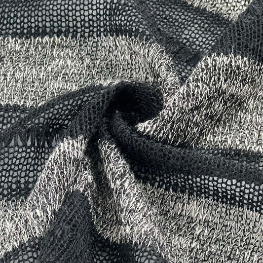 Black Heather Stripe | Sweater Knit - SKU 7505B #S125