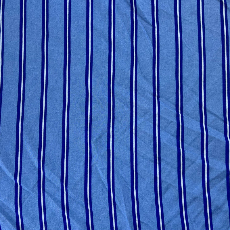 Royal | Stripe Print Rayon Chali Shirting - SKU 7498 #U20