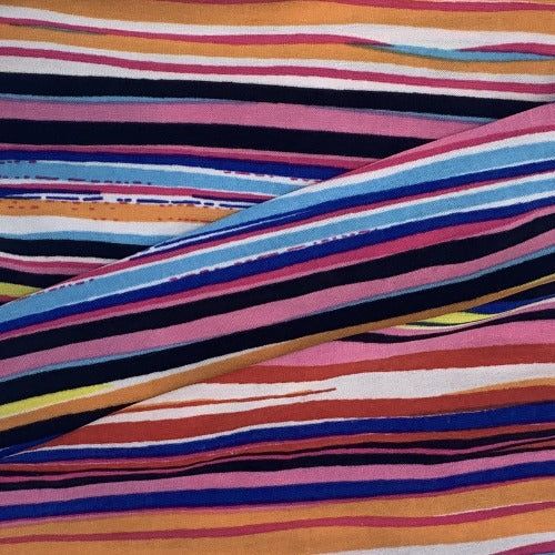 Pink Multi #SSZ Polyester/Spandex Stripe Knit Fabric - SKU 4524