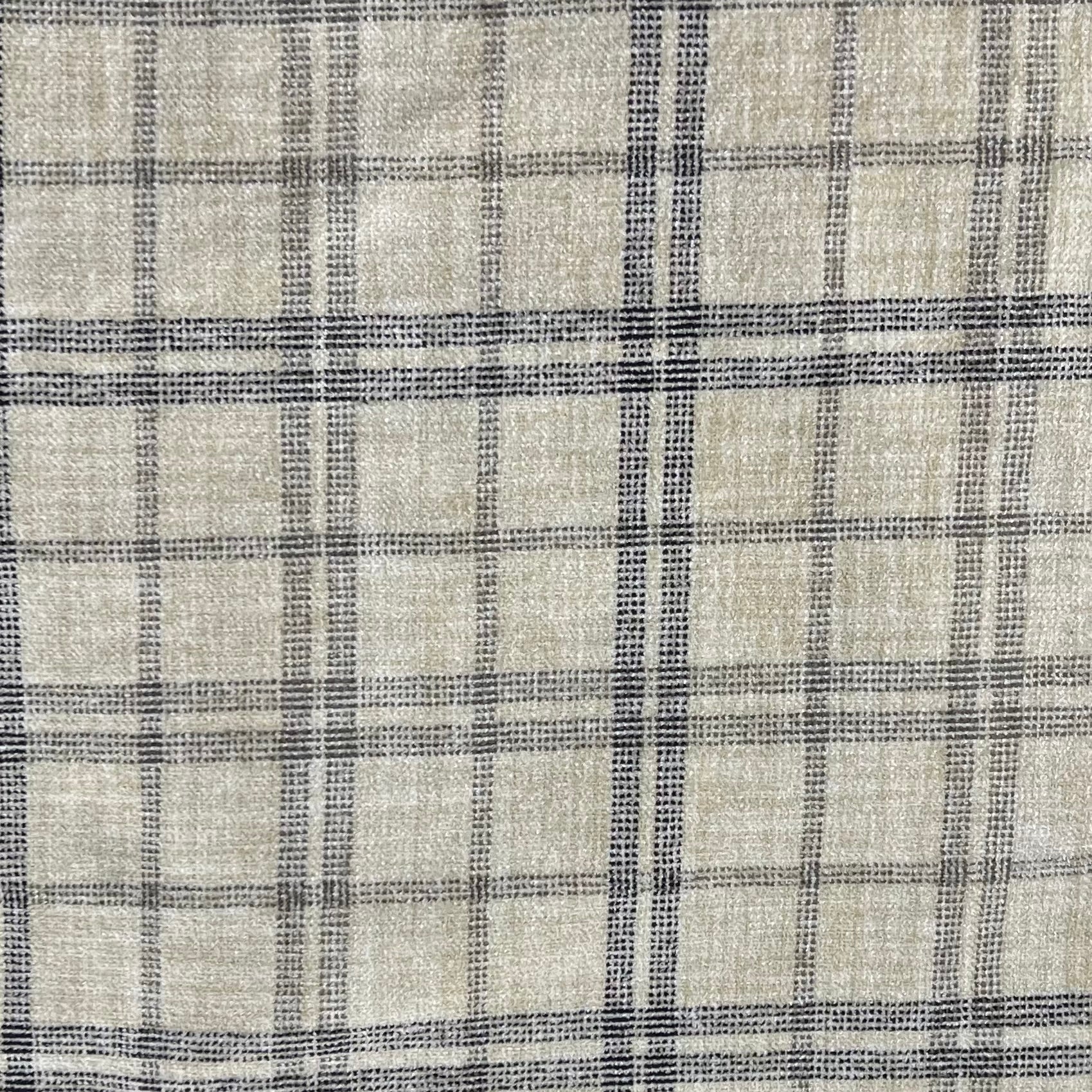 Black & Creme Tartan Brushed Upholstery - SKU 7584C #S121