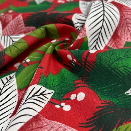 Season's Greetings - Red | Print Poly/Cotton Shirting - SKU 7634 #U17 twist