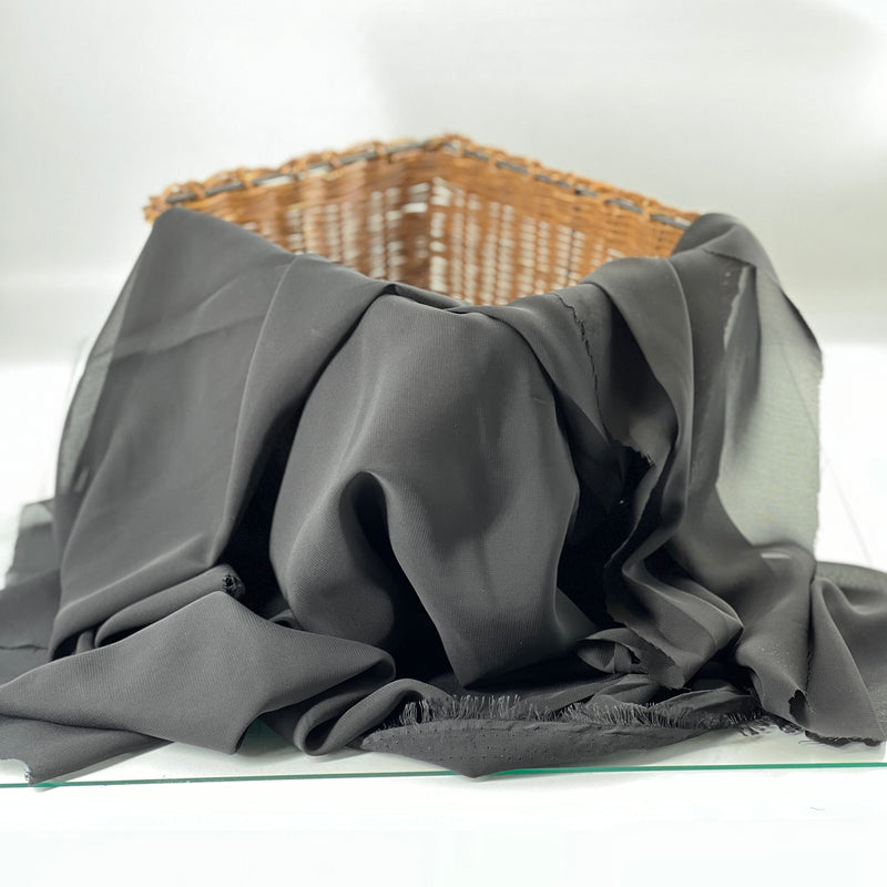 Polyester Chiffon Sheer Woven - Black | #U58