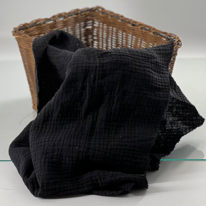 Double Face 100% Cotton Gauze - Black | 5924B #S96