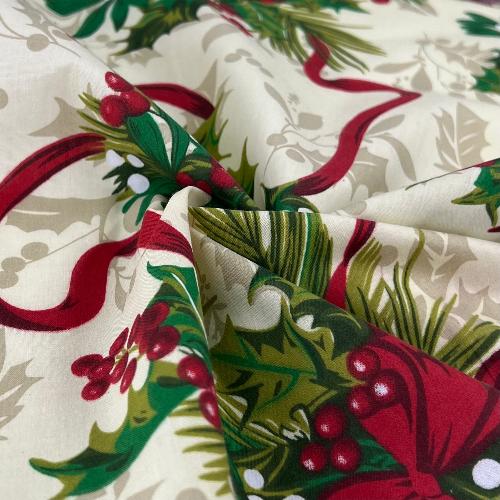 Festival Ribbons - Ivory | Print Poly/Cotton Shirting - SKU 7634 #U17 TWIST