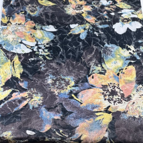 Floral Print Velour Burnout - SKU 7587C #S160A