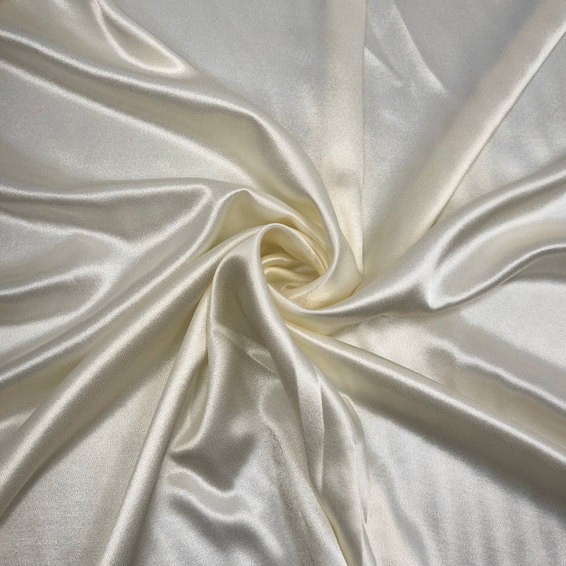 Ivory Crepeback Satin - 160GSM, 100% Polyester, 60" Wide - SKU 7906 #U19