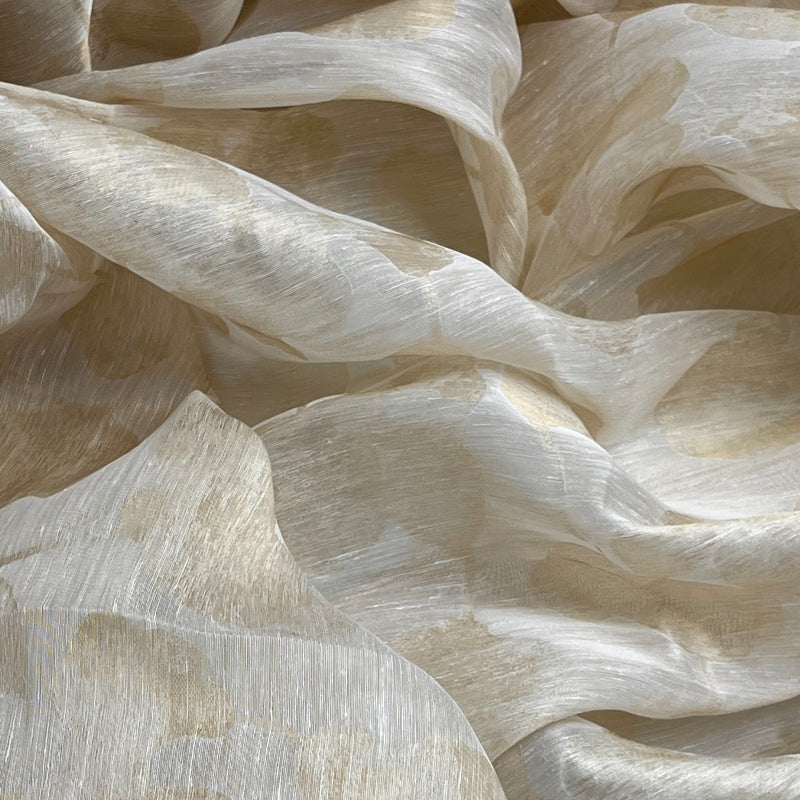 Jacquard Corded Organza - Silk Blend, 55" Wide - Luxury Home Fabrics