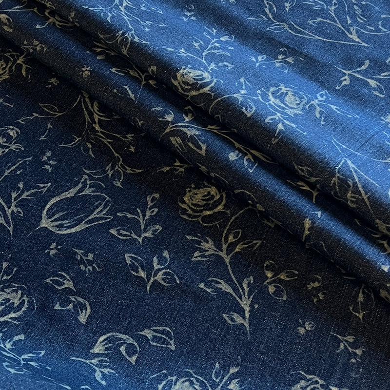 Toile Style Birds & Roses - Custom Laser Etched Stretch Denim - SKU 7913 #U3