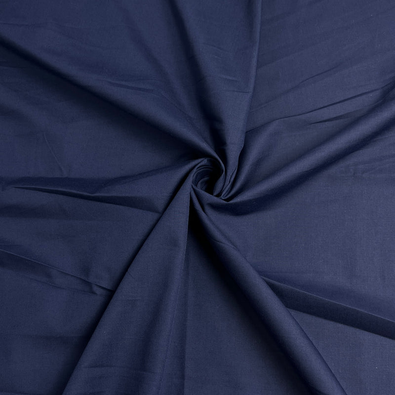 Navy Broadcloth - Polyester/Cotton Easycare Blend, 58" Wide - 8168 #U62