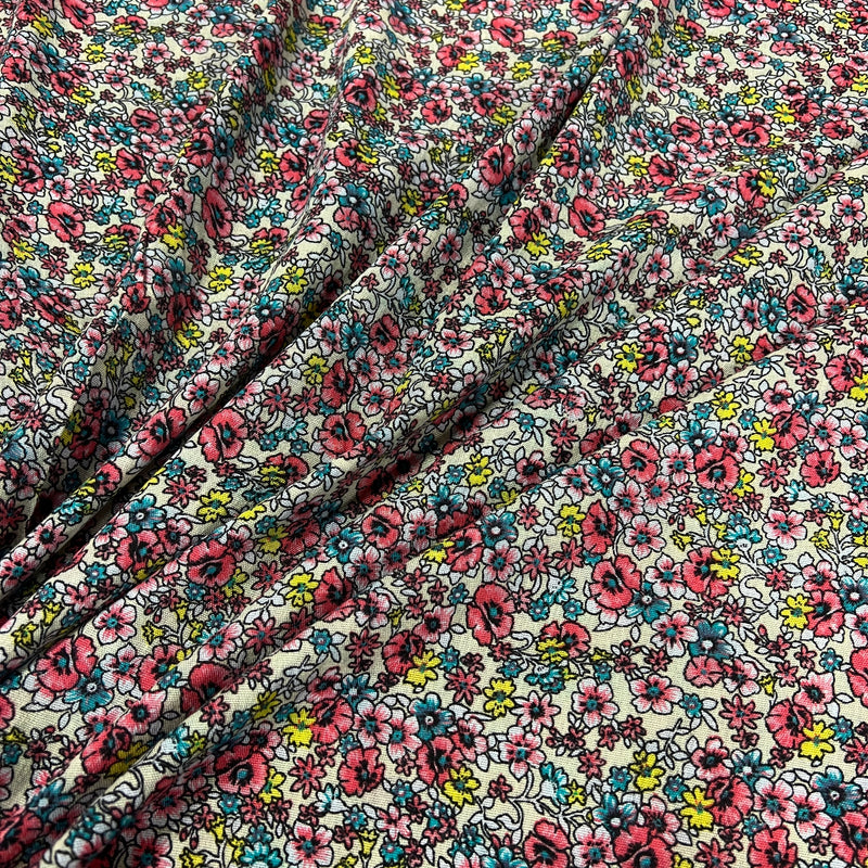 White Ditsy Print Challis - 100% Rayon, 60" Wide - SKU 8207 #SA