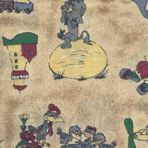 Sand #U131 Tweety Poly/Cotton Print Woven Fabric