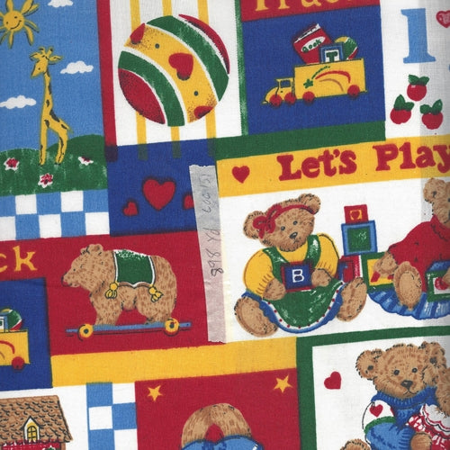Multi #U131 Let's Color and Play Poly/Cotton Print Woven Fabric 