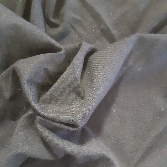 Black - #S130 Polyester/Cotton Jersey Knit Fabric - SKU 3632