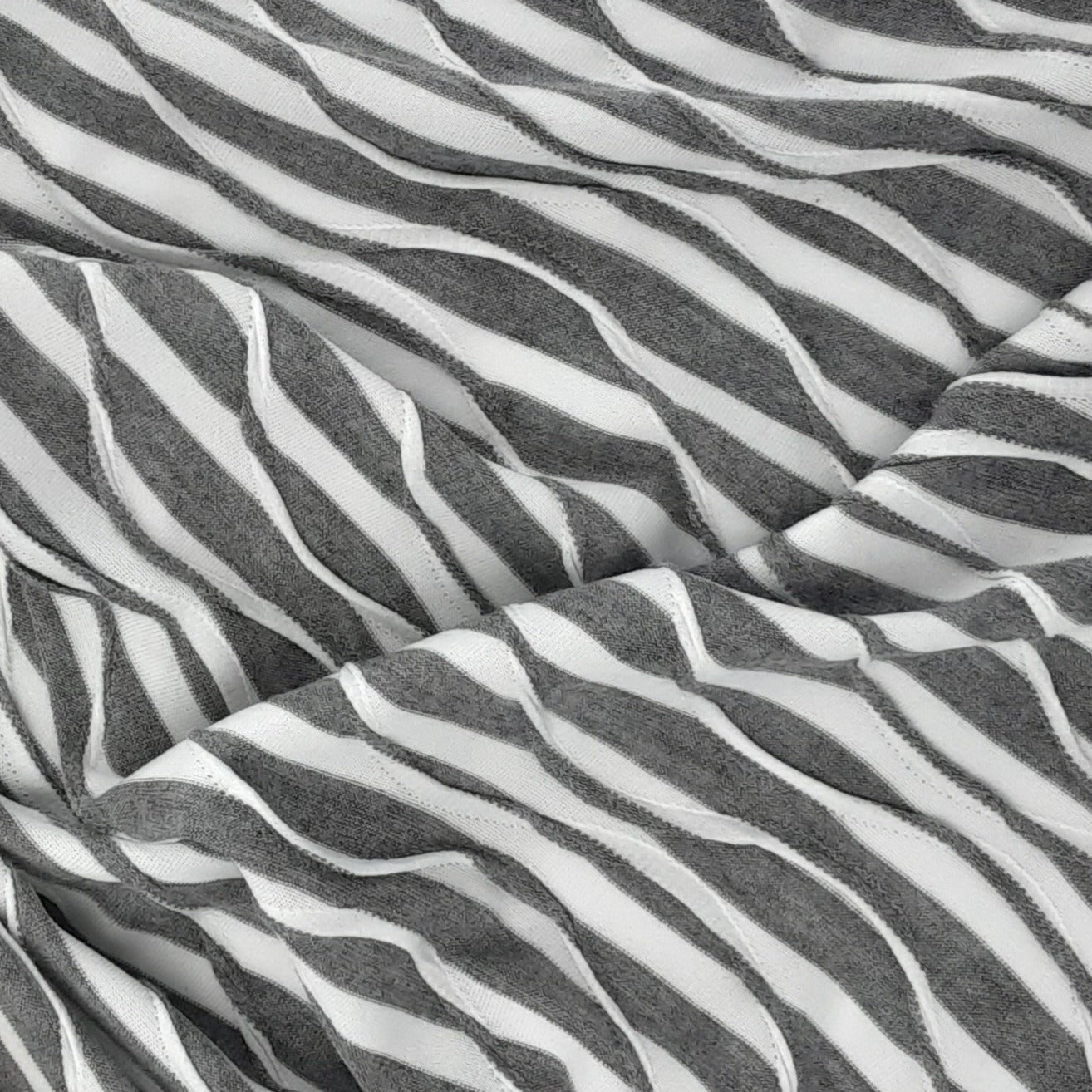 Grey #S192 Waves Texture Jersey Knit Fabric - SKU 6662