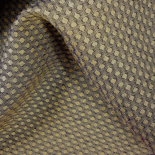 Golden Black Jacquard #U60 Vintage Suiting Woven Fabric - SKU 4350