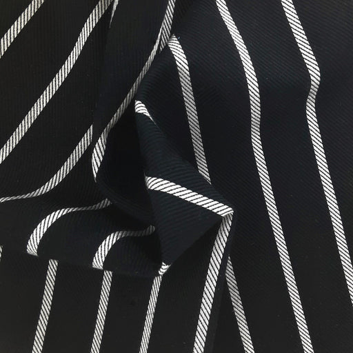 Black/White #S Stripe Suiting Woven Fabric - SKU 6687