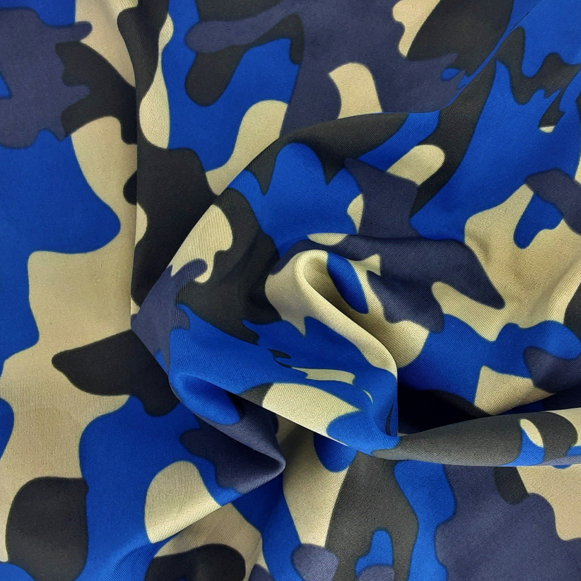 Royal #S Camouflage Polyester/Lycra 220 Gram Jersey Knit Fabric - SKU 6685