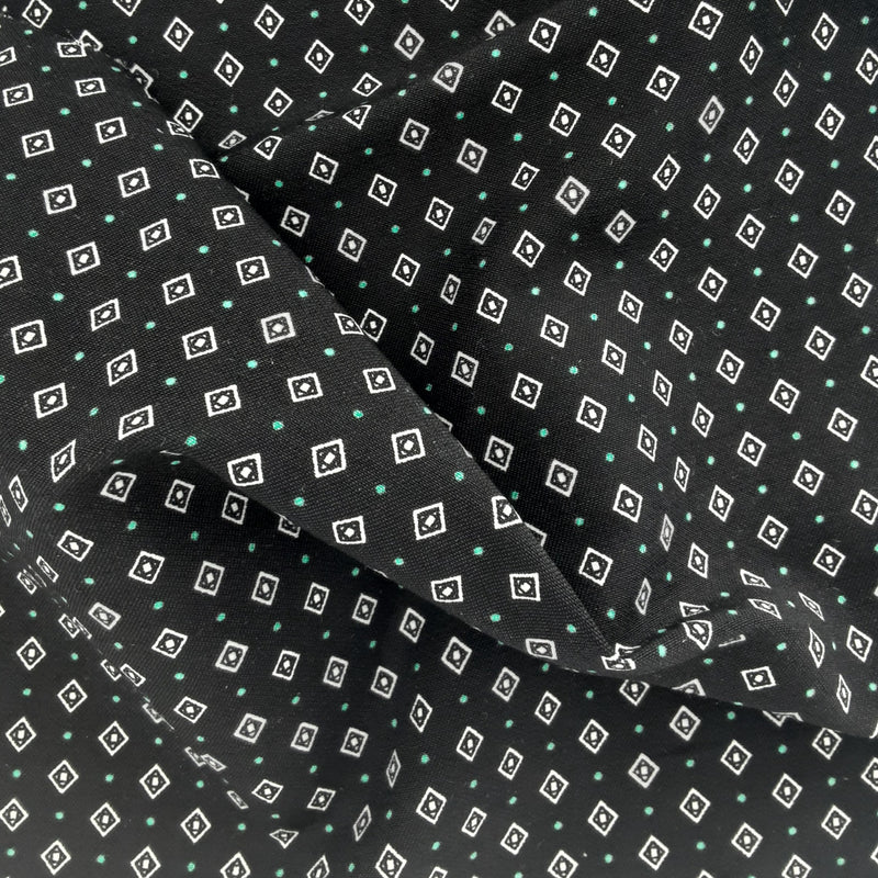 Black #S Diamond Clip Print Woven Fabric - SKU 6686